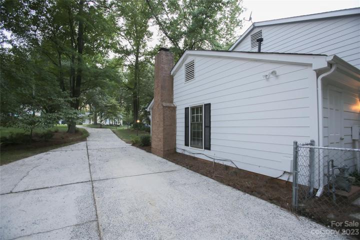 Large driveway can fit several vehicles