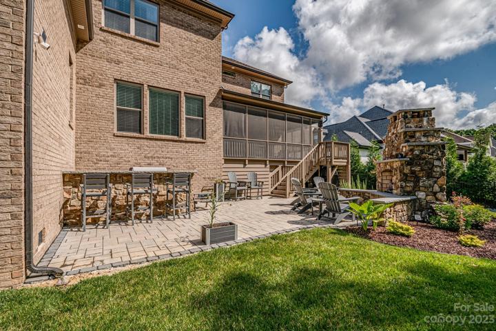 Patio with Grill Bar and Fireplace