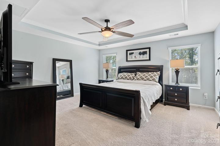 Primary suite with tray ceiling