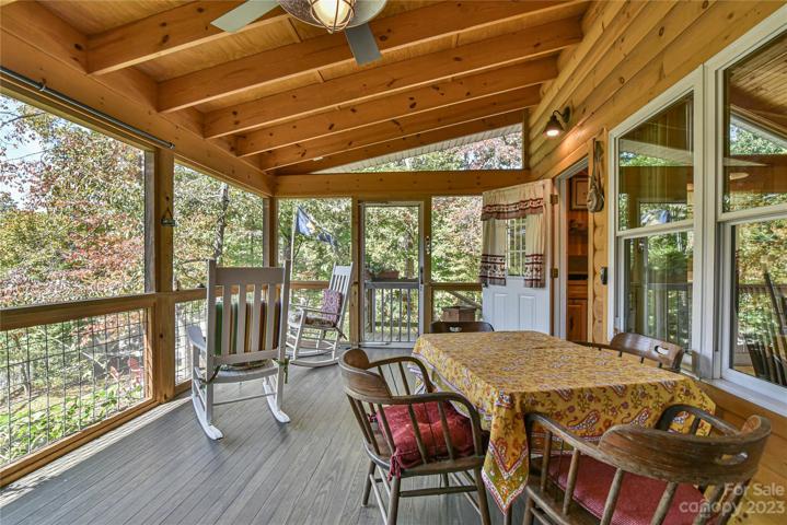 Guest cabin front porch.