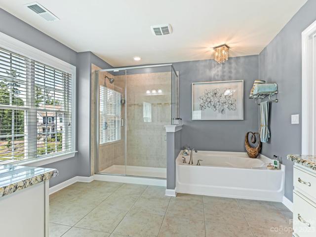 2nd Flr - Primary Bath w/WI Shower, garden tub, dual  granite top vanities