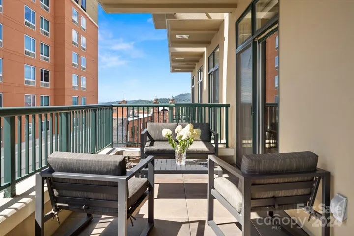 Balcony off of the living room.