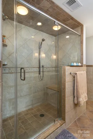 Primary bath walk-in shower.