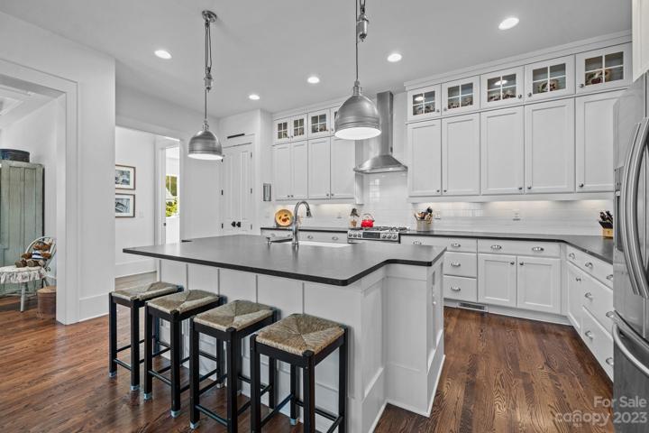 Kitchen island with farm sink