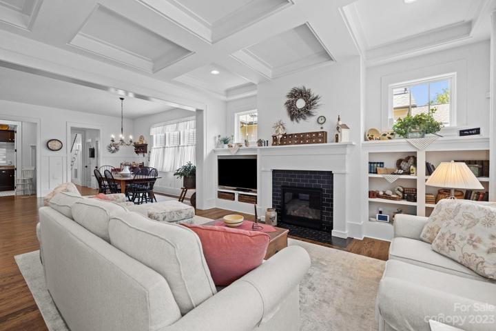 Custom built in shelving in living room