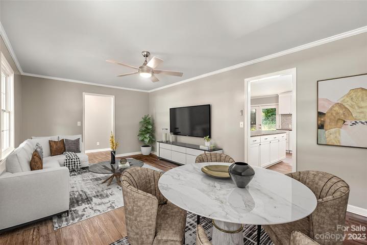 Front room, virtually staged