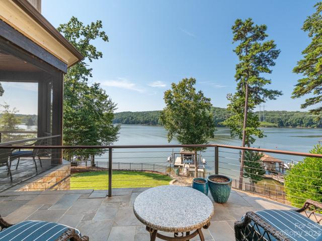 Porch Overlooking Backyard and Lake wylie