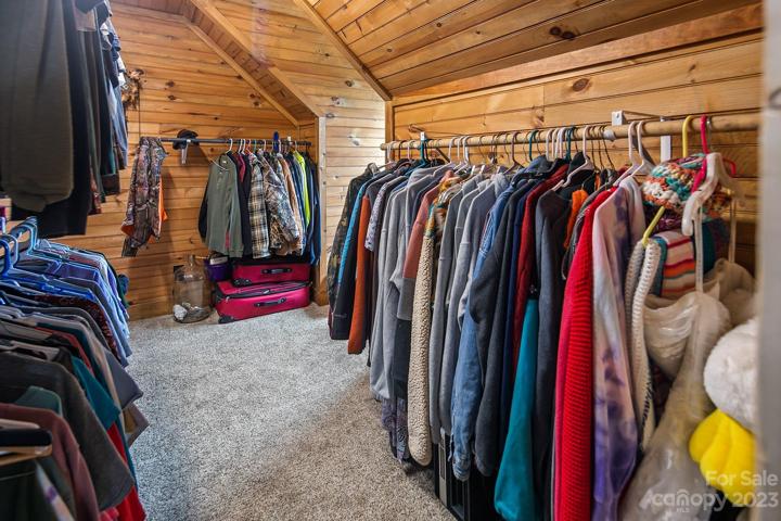 Roomy walk-in primary closet