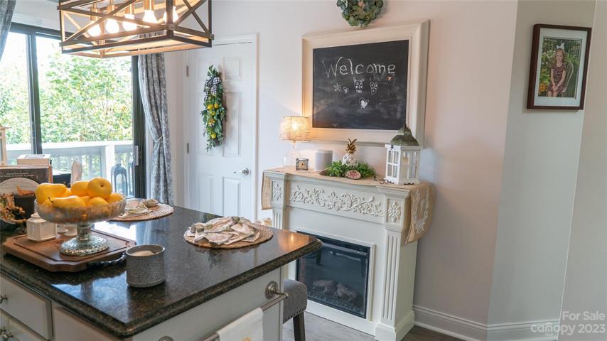 The deck is right off the kitchen as well as the laundry room.