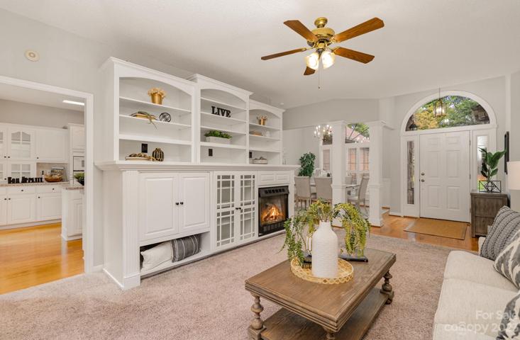 Entryway opens up to family room and dining area.