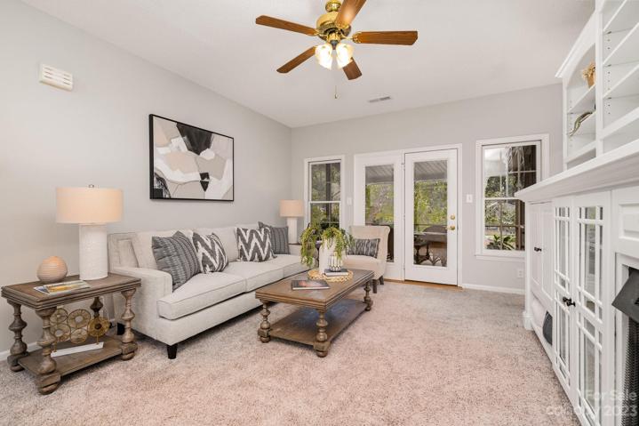 Entryway opens up to family room and dining area.