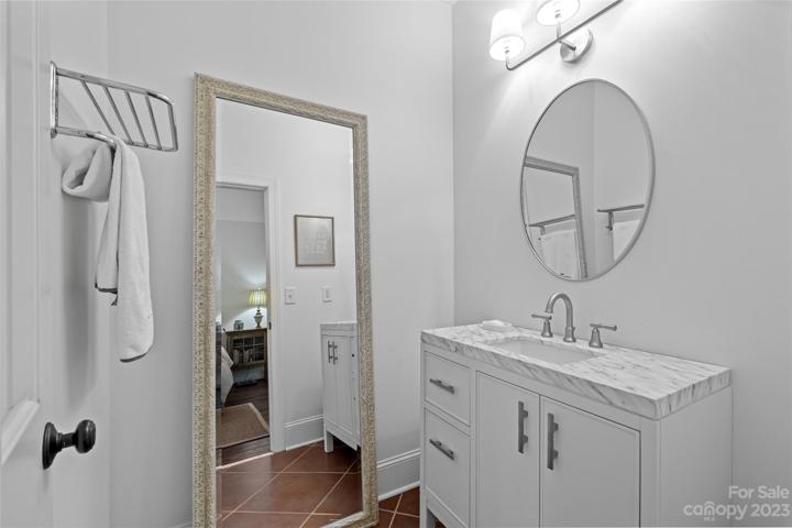 Secondary bedroom ensuite full bathroom.  Renovated in 2021