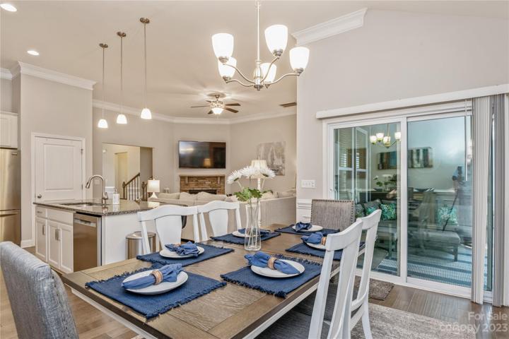 Dining area open to kitchen and living area