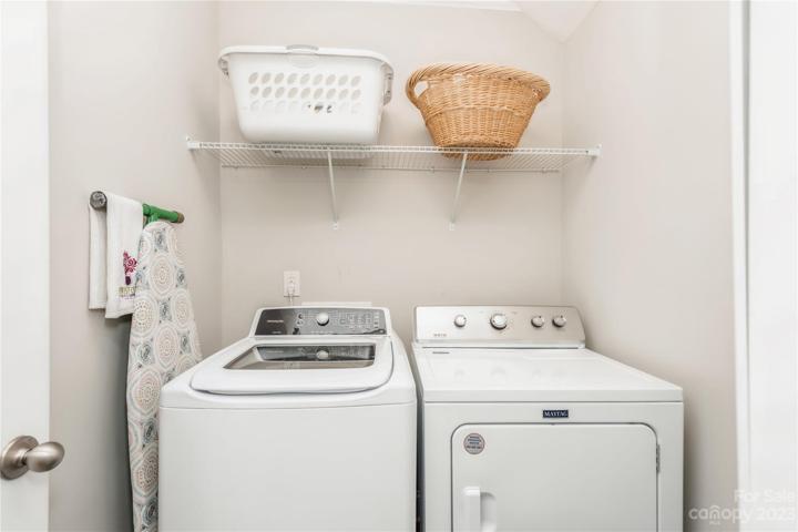 Laundry room with washer and dryer.