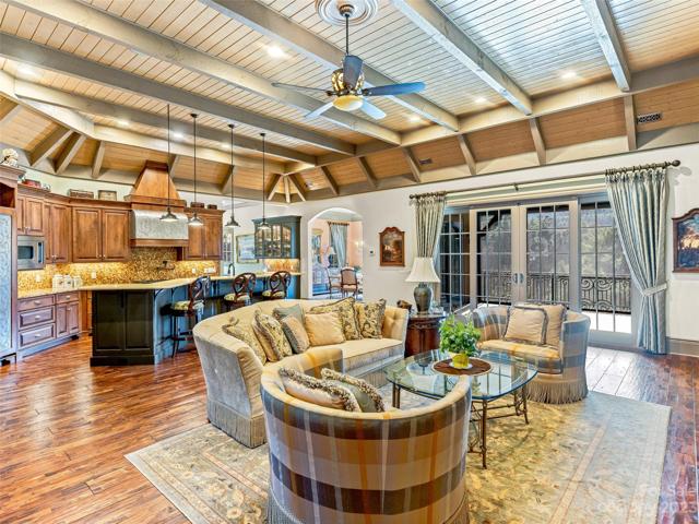 From the Grand Hall, you & your guests may step through those French doors to the upper deck