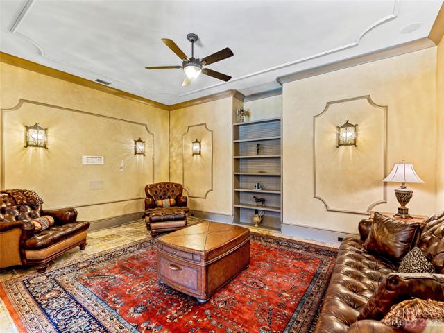 This media/entertainment room has already been wired for speakers