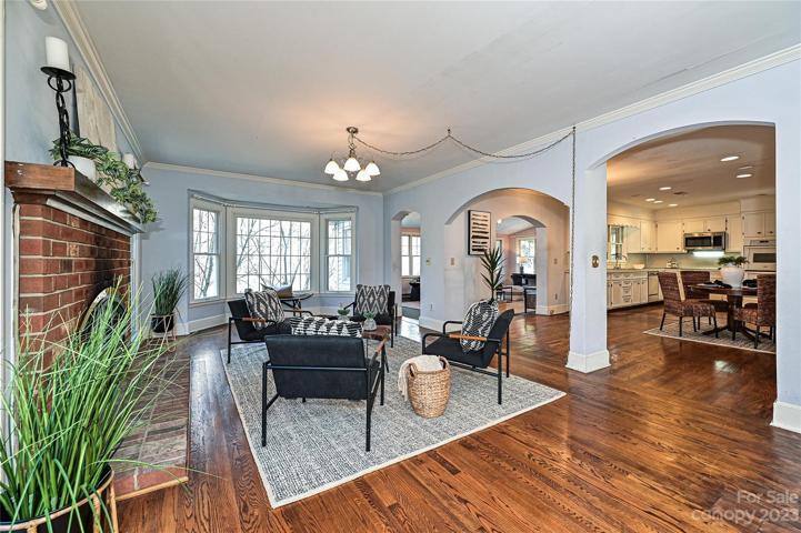 Great room, kitchen and sunroom.