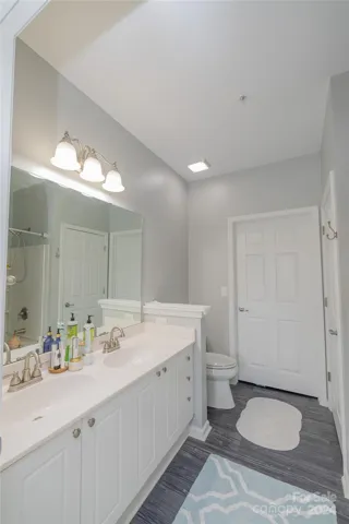 Primary bathroom dual vanity