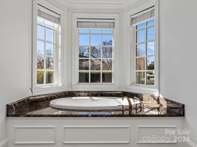 Main Floor Primary Suite Marble surround tub