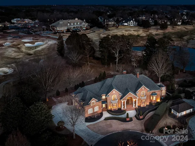 Aerial Georgian Mansion & Peninsula Club House