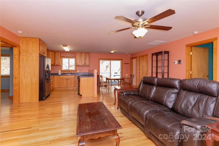 view from living room to kitchen/dining