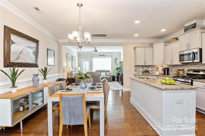 Kitchen and Dining Room opens on Living Room
