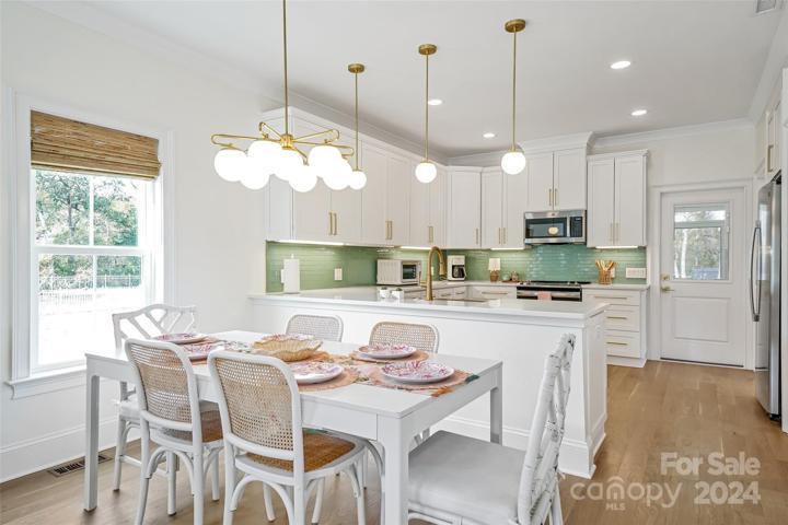 Dining area looking into kitchen