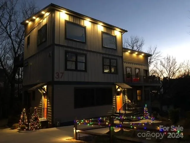 Front of home at night