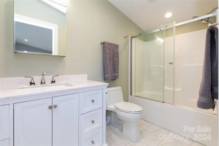 Bathroom off of loft bedroom ADU unit