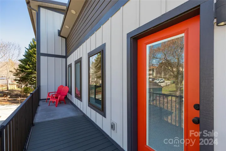 Balcony on the front of the ADU unit