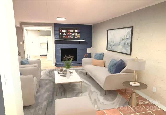 VIRTUALLY STAGED BASEMENT FAMILY ROOM