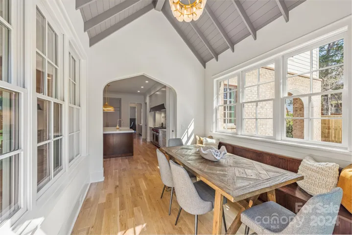Sunny breakfast room with abundance of light