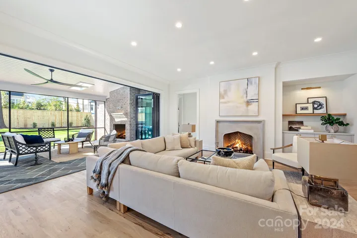 Screened porch extends your living space when the accordion doors are open