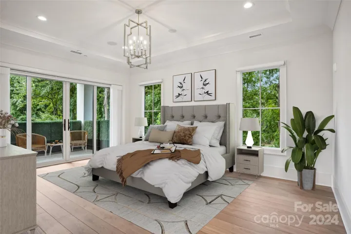 Staged Primary Bedroom and Balcony