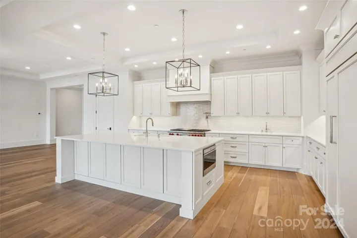 Great Space around large island in Open Kitchen, Dining and Living Areas