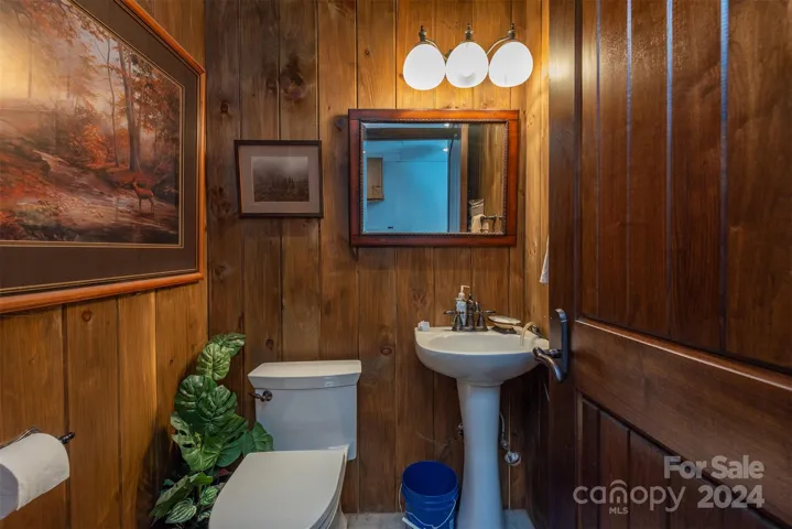 Lower-level half bath, with Toto toilet