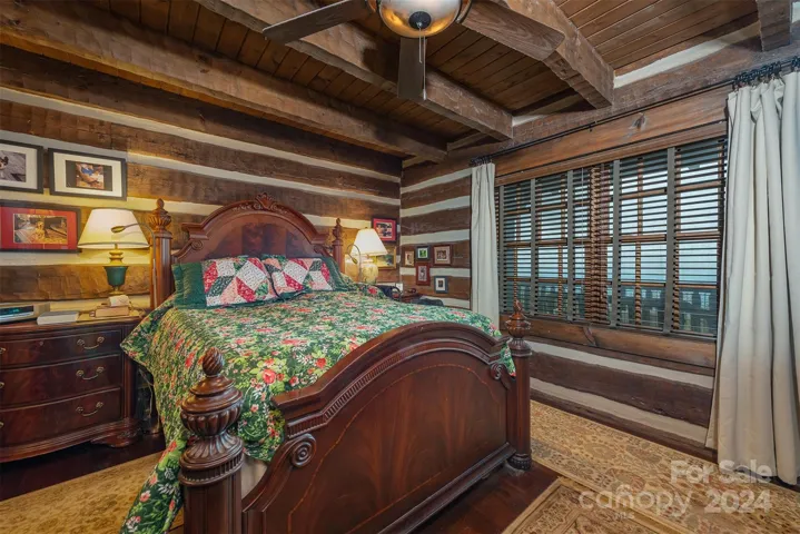 Lower-level primary bedroom with fantastic views of the Great Smokies