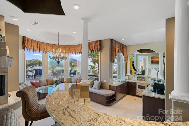 Downstairs kitchenette with swim up bar access