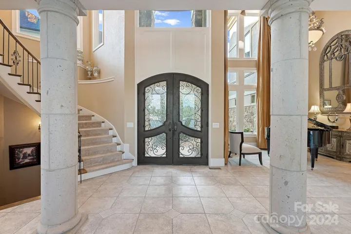 Gorgeous double glass and wrought iron doors