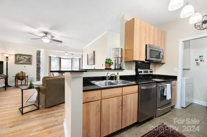 Breakfast Bar Connects Kitchen and Living Room