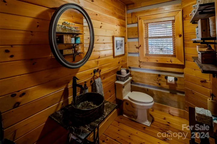 Half bath off great room and kitchen on main level