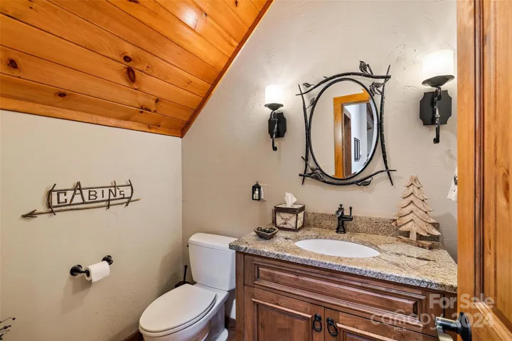 Half bath on upper level off living