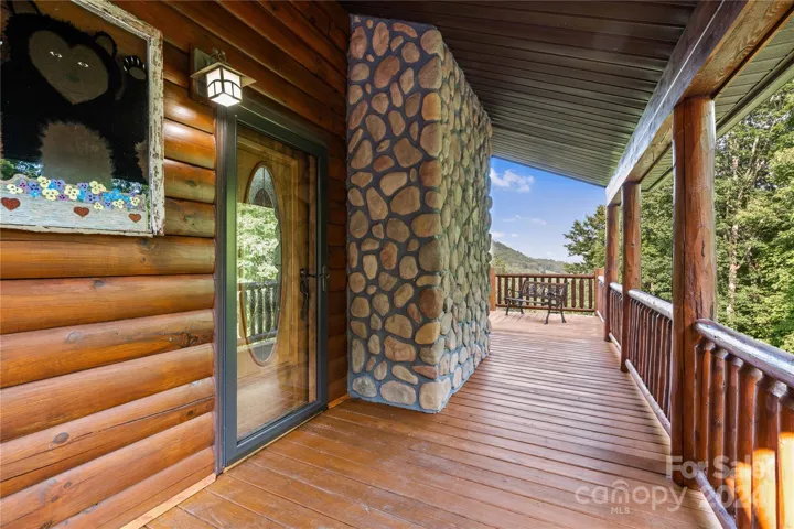 Main entrance from the wrap-around deck