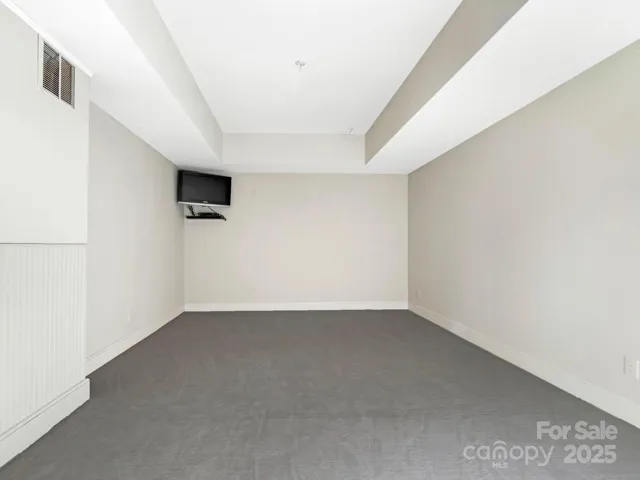 Lower level room w closet/ flex/w tv and 1/2 bath.