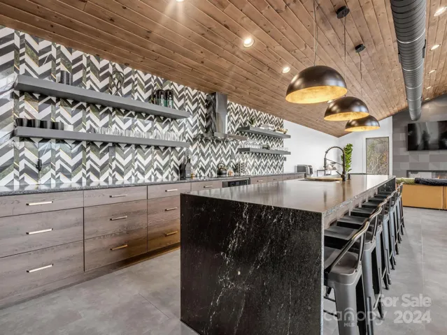 Kitchen island seats 8.