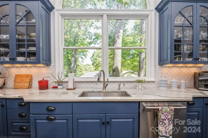 Windows overlooking backyard