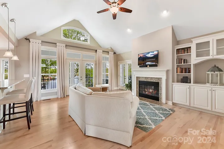 Open Great Room with view to lake
