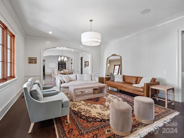 Great room overlooks the dining room