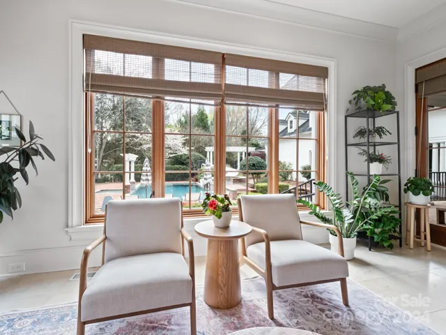 Solarium overlooks the pool area