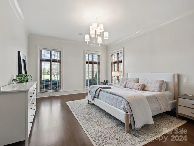 Master bedroom has beautiful view of grounds